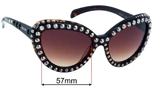 Prada SPR31Q Replacement Lenses 57mm wide 