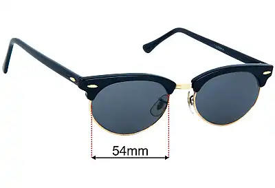 Ray-Ban B&L W1263 Clubmaster Oval Replacement Lenses 54mm wide 