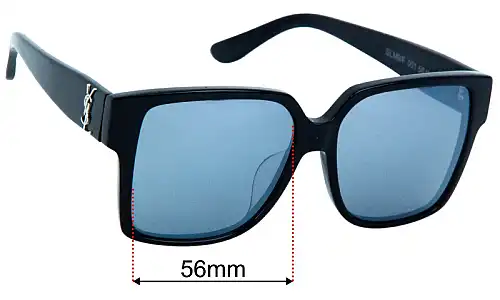 Saint Laurent  SLM9/F  Replacement Lenses 56mm wide 