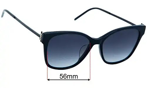 Yves Saint Laurent SLM48S/K Replacement Lenses 56mm wide 