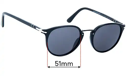 Persol 3210-S Typewriter Edition Lentes de Repuesto 51mm wide 