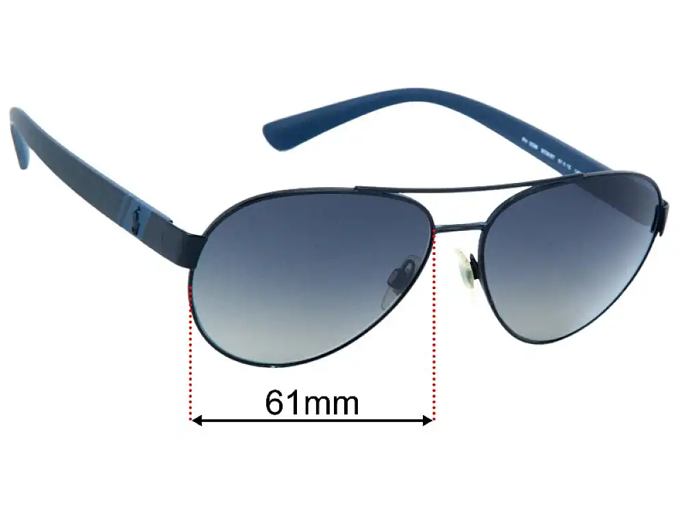 Sunglass Fix Replacement Lenses for Ralph Lauren Polo PH 3098 - 61mm Wide