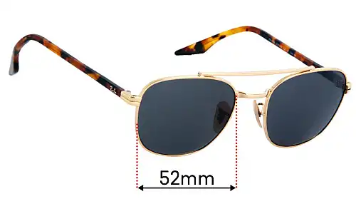 Ray-Ban RB3688 Chromance Replacement Lenses 52mm wide 