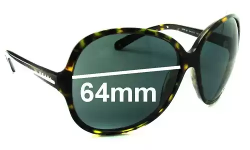 Sunglass Fix Replacement Lenses for Prada SPR19I & PR19IS - 64mm Wide 