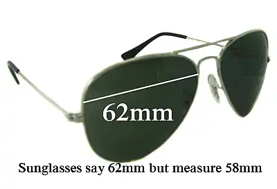 Ray-Ban B&L RB1103 Replacement Lenses 62mm wide 