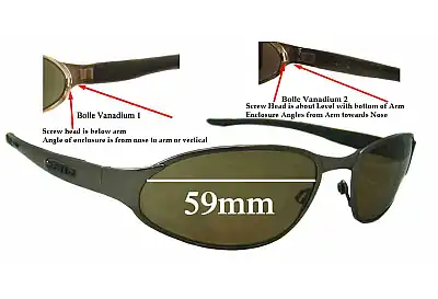 Bolle Vanadium 2 Ersatzgläser 59mm wide 