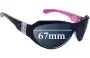 Sunglass Fix Replacement Lenses for Roxy Echo Beach - 67mm Wide 