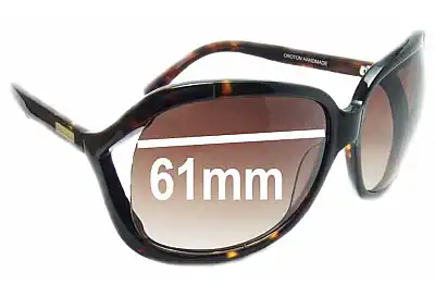 Oroton  Cosmopolitan Replacement Lenses 61mm wide 