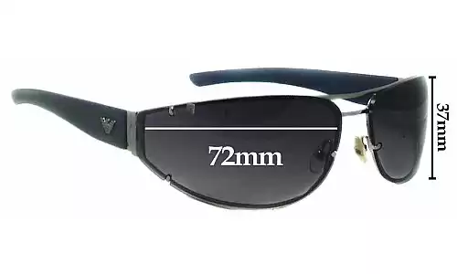 Sunglass Fix Replacement Lenses for Emporio Armani Unknown Model - 72mm Wide Sunglass Fix Replacement Lenses for Emporio Armani Unknown Model - 72mm Wide