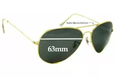 Ray-Ban B&L Aviators RB3026 Replacement Lenses 63mm wide 