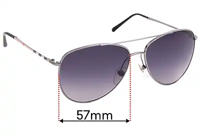 Burberry House Check Foil Replacement Lenses 57mm wide 