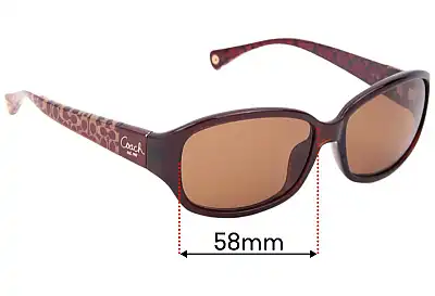 Coach Tegan 630A Replacement Lenses 58mm wide 