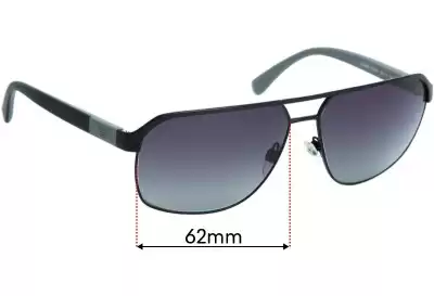 Emporio Armani EA2039 Replacement Lenses 62mm wide 