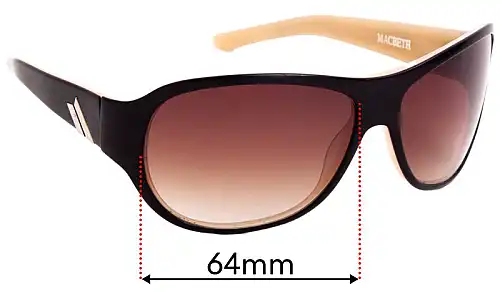 Sunglass Fix Replacement Lenses for Macbeth Metro - 64mm Wide 
