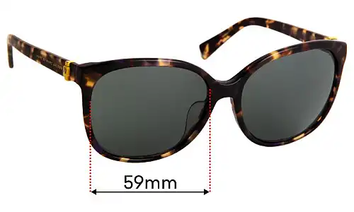 Sunglass Fix Lentes de Repuesto para Marc by Marc Jacobs MMJ 471/F/S - 59mm Wide 