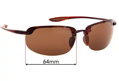Maui Jim MJ807 Ho'okipa Verres de Remplacement 64mm wide 