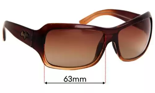 Sunglass Fix Replacement Lenses for Maui Jim MJ111 Palms  - 63mm wide  