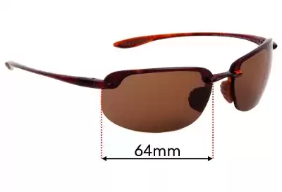 Maui Jim MJ407 Ho'okipa Replacement Lenses 64mm wide 