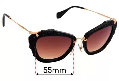 Miu Miu SMU04Q Lentes de Repuesto 55mm wide 