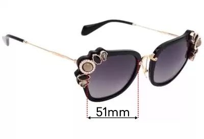 Miu Miu SMU03S Lentes de Repuesto 51mm wide 