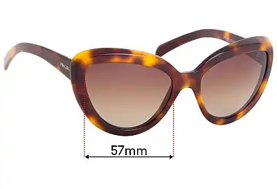 Prada SPR08R Ersatzgläser 57mm wide 