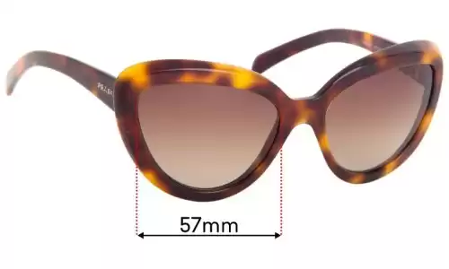 Sunglass Fix Replacement Lenses for Prada SPR08R - 57mm Wide 