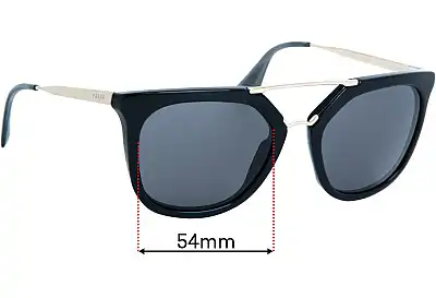 Prada SPR13Q & PR13QS Ersatzgläser 54mm wide 