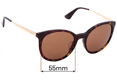 Prada SPR17S-F Ersatzgläser 55mm wide 