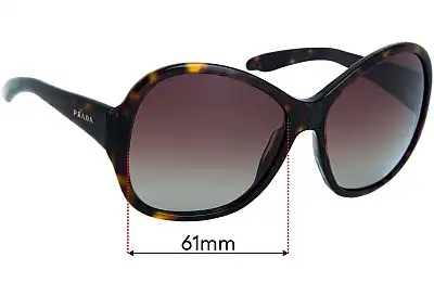Prada SPR20L Replacement Lenses 61mm wide 