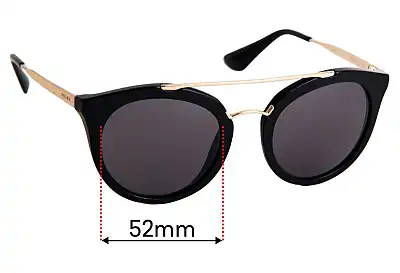 Prada SPR23S & PR23SS Ersatzgläser 52mm wide 