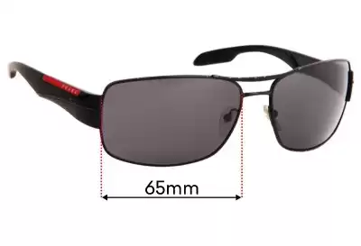 Prada SPS53N Replacement Lenses 65mm wide 