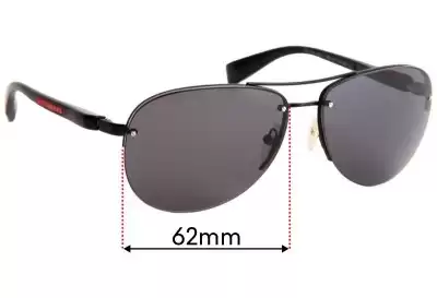 Prada SPS56M & PS56MS Replacement Lenses 62mm wide 