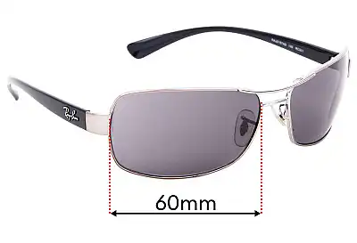 Ray-Ban RB3379 Replacement Lenses 60mm wide 