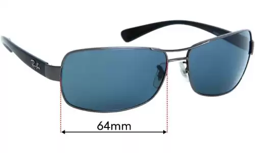 Ray-Ban RB3379 Replacement Lenses 64mm wide 