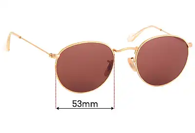 Ray-Ban RB3447 Round Metal Ersatzgläser 53mm wide 