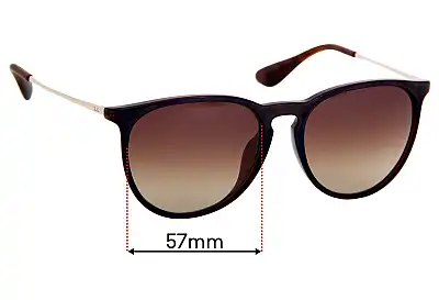 Ray-Ban RB4171-F Erika (Low Bridge Fit) Replacement Lenses 57mm wide 