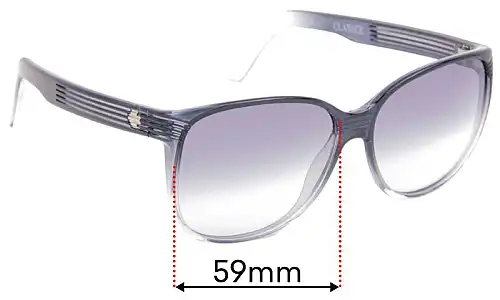 Sunglass Fix Replacement Lenses for Spy Optic Clarice - 59mm Wide Spy Optic Clarice Replacement Lenses 59mm wide