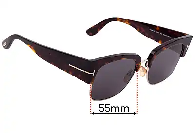 Tom Ford Dakota TF554 Replacement Lenses 55mm wide 