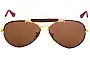 Sunglass Fix Replacement Lenses for Ray Ban Aviators B&L Outdoorsman Leather - Front View 