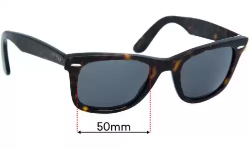 Sunglass Fix Replacement Lenses for Ray-Ban RB2140 New Wayfarer - 'New Wayfarer' on Right Arm - 50mm Wide Ray-Ban RB2140 New Wayfarer - 'New Wayfarer' on Right Arm Replacement Lenses 50mm wide