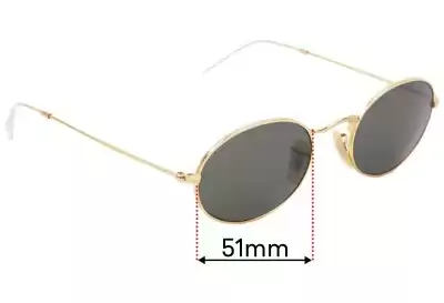 Ray-Ban RB3547-N Oval Flat Replacement Lenses 51mm wide 