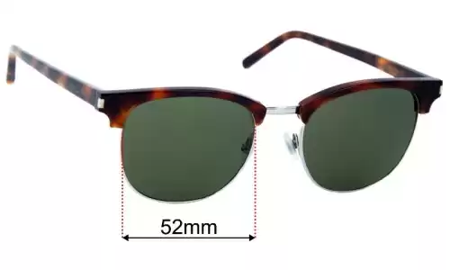 Yves Saint Laurent SL 108 Lentes de Repuesto 52mm wide 