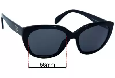 Prada SPR16X Replacement Lenses 56mm wide 