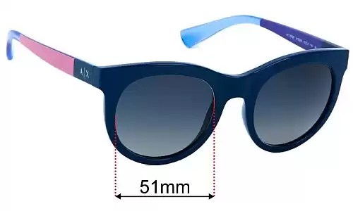 Sunglass Fix Replacement Lenses for Armani Exchange AX 4053S - 51mm Wide 