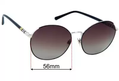 Burberry B 3094 Replacement Lenses 56mm wide 