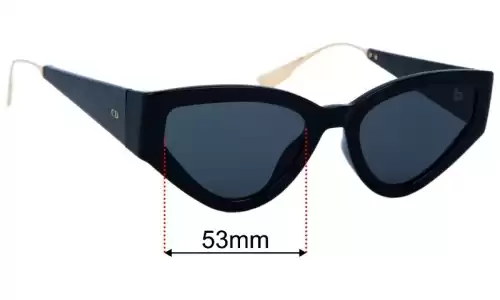 Christian Dior CatStyleDior1 Replacement Sunglass Lenses 53mm 