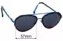 Sunglass Fix Replacement Lenses for Kenzo KZ35055 Sun Rx - 57mm Wide 