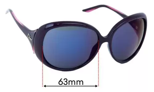 Sunglass Fix Replacement Lenses for Christian Dior Cocotte - 63mm Wide Christian Dior Cocotte Replacement Lenses 63mm wide