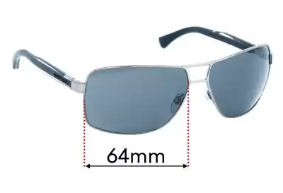 Emporio Armani EA2001 Replacement Lenses 64mm wide 