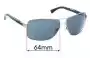 Sunglass Fix Replacement Lenses for Emporio Armani EA2001 - 64mm Wide 